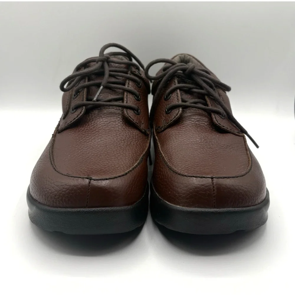 APEX Ariya Moc Toe Shoe Men's Size 12M Brown‎ Leather Ultra Comfort Lace Up